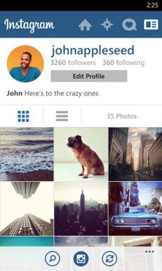 Windows phone đã có instagram 