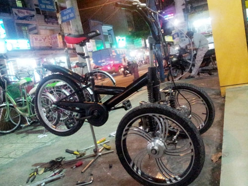 Xe đạp ba bánh tự chế đơn giản ở việt nam