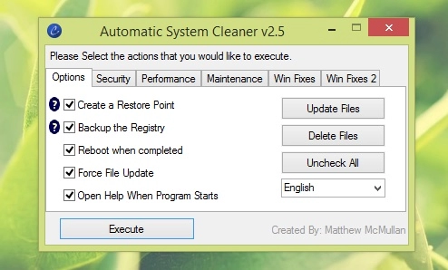 Automatic system cleaner - phần mềm sửa chữa windows khi bị virus tấn công