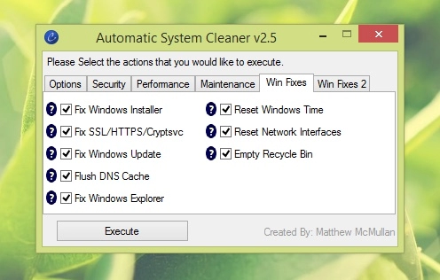 Automatic system cleaner - phần mềm sửa chữa windows khi bị virus tấn công
