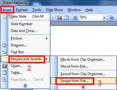 Cách chèn thêm audio nhạc vào trong powerpoint
