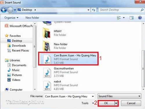 Cách chèn thêm audio nhạc vào trong powerpoint
