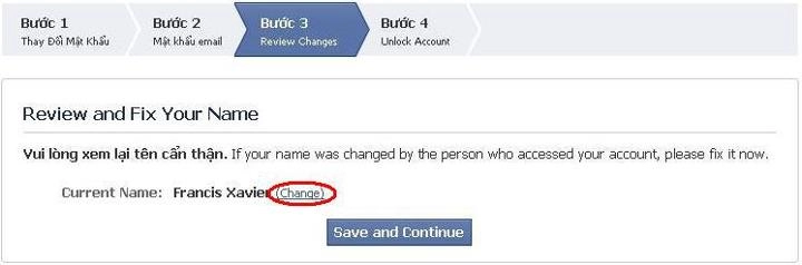 Cách đổi tên facebook khi vượt quá 5 lần
