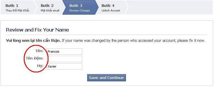 Cách đổi tên facebook khi vượt quá 5 lần