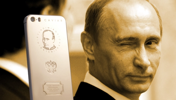 Cận cảnh iphone 5s mạ vàng in hình tổng thống putin có giá 4000 usd