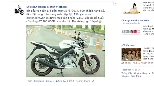 Chiêu trò sau thông tin cháy hàng của yamaha fz150i