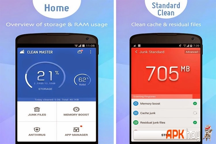 Clean master - ứng dụng dọn rác hệ thốngtăng tốc cho android