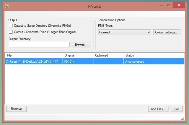 Download pngoo - phần mềm giảm dung lượng ảnh miễn phí rất hiệu quả
