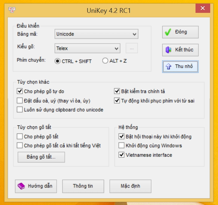 Download unikey 42 rc1 dành cho windows 8 81