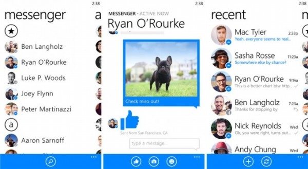 Facebook messenger chính thức đổ bộ lên windows phone 8