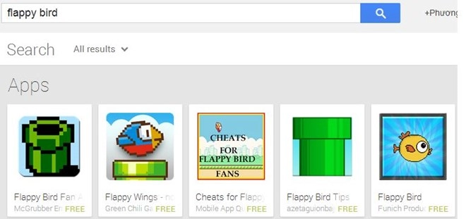 Flappy bird bị xóa google được lợi