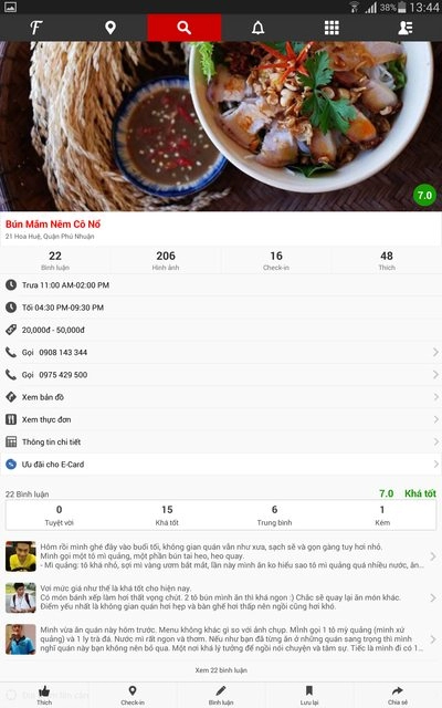 Foody ứng dụng cập nhật địa điểm ăn uống tại việt nam