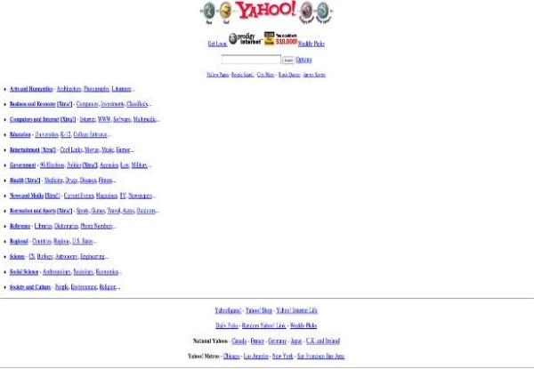 Giao diện thời thơ ấu của những trang web nổi tiếng