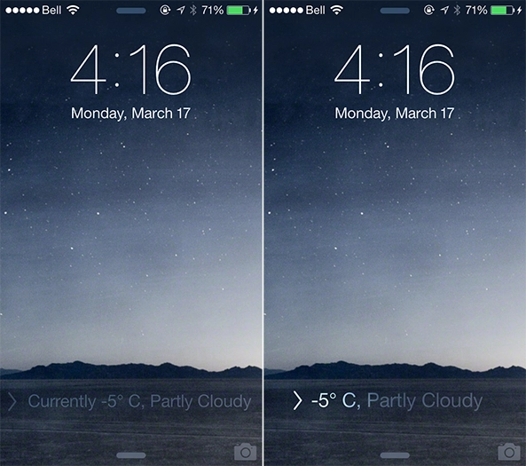 Hiện thông tin thời tiết thay vì chữ slide to unlock