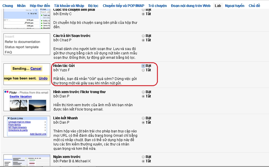 Hướng dẫn hoàn tác gửi thư trong gmail