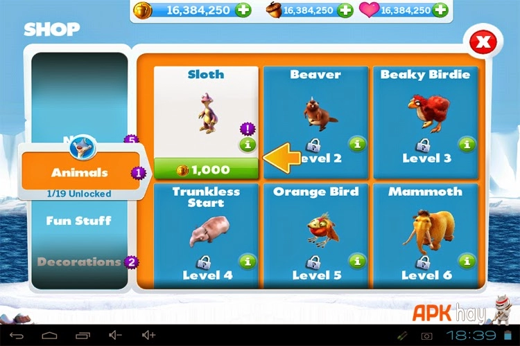 Ice age village hack game kỷ nguyên băng hà cho android