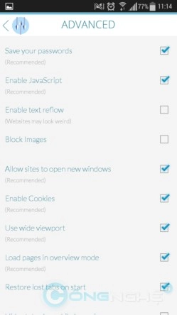 Javelin browser trình duyệt tuyệt vời cho android