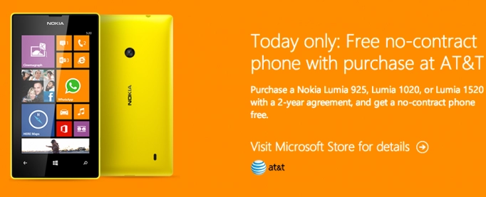 Lumia 520 trở thành hàng khuyến mãi tại mỹ