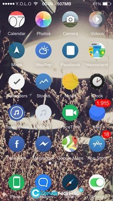 Mẹo biến các icon ios 7 thành tròn vo