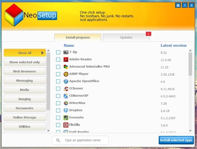 Neosetup - ứng dụng download cài đặt và cập nhật phần mềm tự động