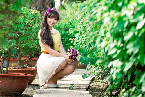 Nữ sinh sài thành phát cuồng họa tiết hoa