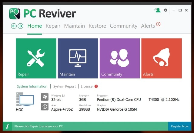 Pc reviver - phần mềm tối ưu hóa windows và bảo trì định kỳ hiệu quả