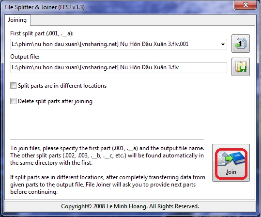 Phần mềm cắt và nối file ffsj nhỏ - nhẹ - mạnh mẽ