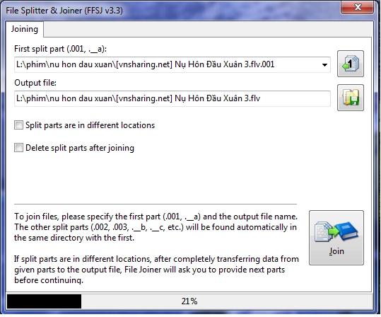 Phần mềm cắt và nối file ffsj nhỏ - nhẹ - mạnh mẽ