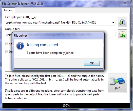 Phần mềm cắt và nối file ffsj nhỏ - nhẹ - mạnh mẽ