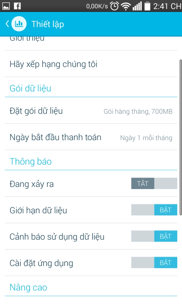 Phần mềm quản lý dung lượng 3g cho android