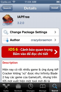 Sử dụng iapfree ios 7 hack in-app purchase trong game và ứng dụng