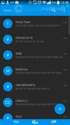 Textra ứng dụng nhắn tin với giao diện material design