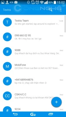 Textra ứng dụng nhắn tin với giao diện material design