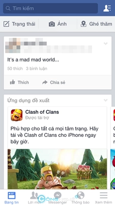 Thủ thuật lướt facebook full màn hình trong ios 7