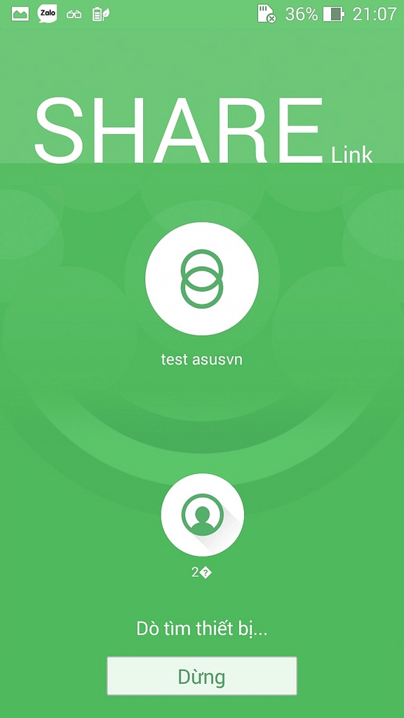 Tính năng share link trên zenfone