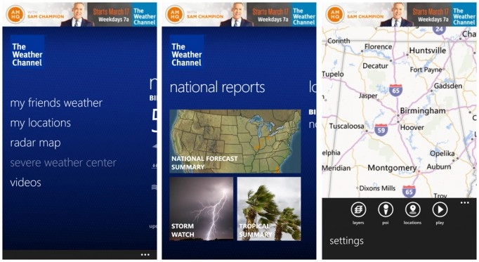 Top ứng dụng dự báo thời tiết tốt nhất cho windows phone