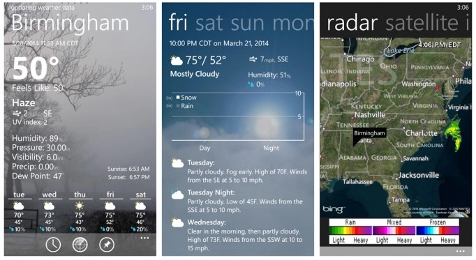 Top ứng dụng dự báo thời tiết tốt nhất cho windows phone