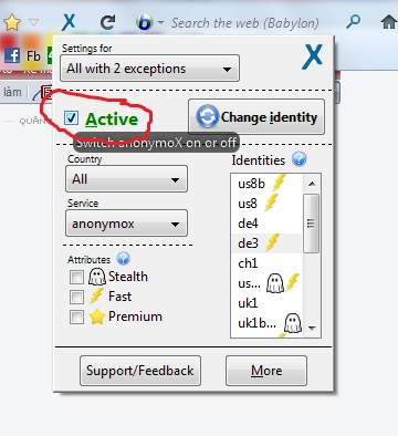 Vào facebook trên firefox dễ dàng với anonymosx