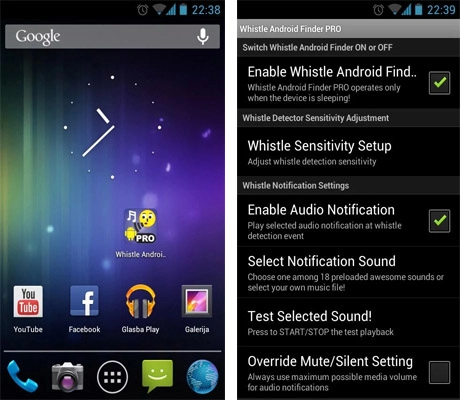 Whistle android finder pro v49 apk bật điện thoại bằng hút sáo