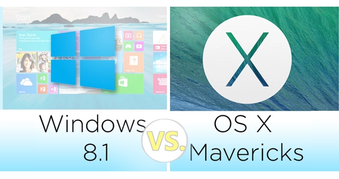 Windows 81 vs os x mavericks so tài trên mac os
