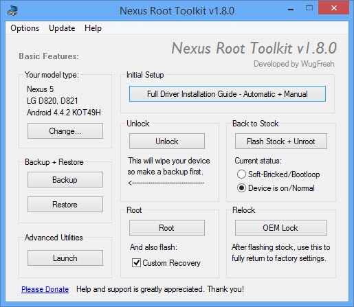 Wugs root toolkit công cụ hoàn hảo cho chiếc nexus của bạn