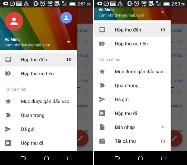 Một loạt cải tiến mới của ứng dụng gmail trên android 50