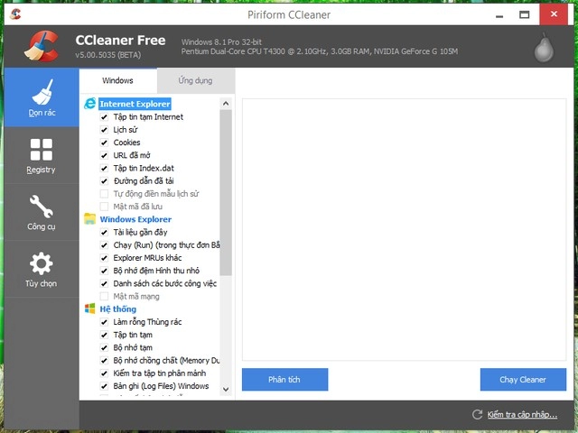 Tải ccleaner 5 mới nhất - phần mềm dọn rác máy tính siêu việt