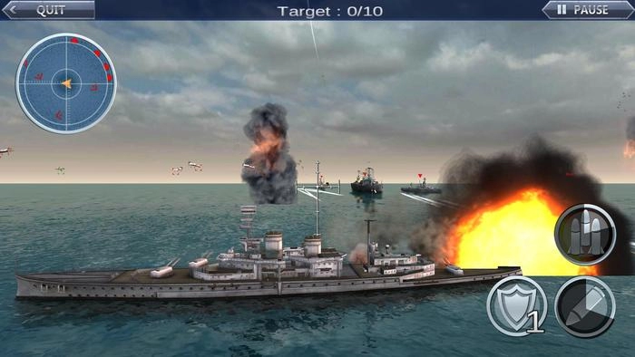 Thỏa sức bắn phá trong sea battle warships 3d