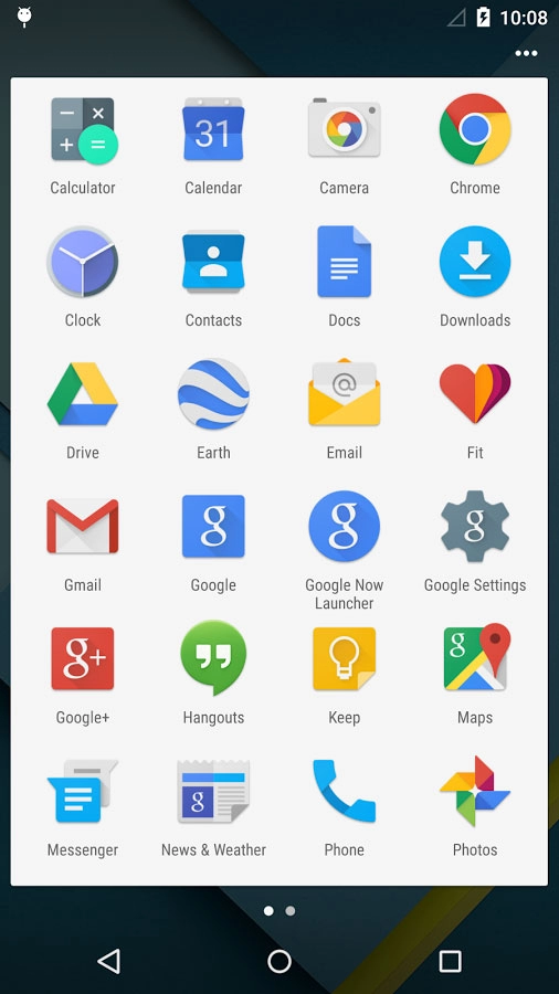 Apex launcher 30 cập nhật giao diện material design