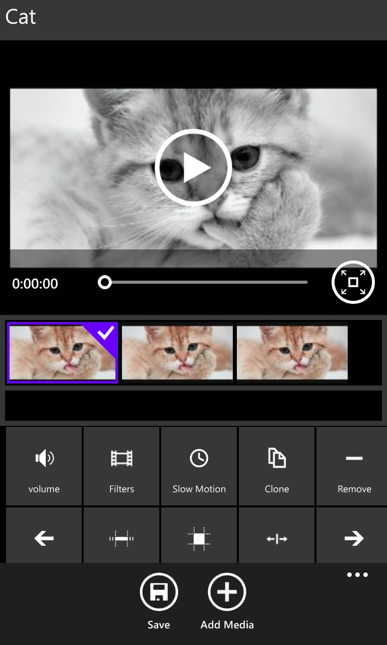 Chỉnh sửa video trên thiết bị wp81 với video editor 81