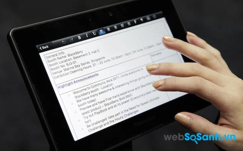 Đánh giá máy tính bảng blackberry playbook