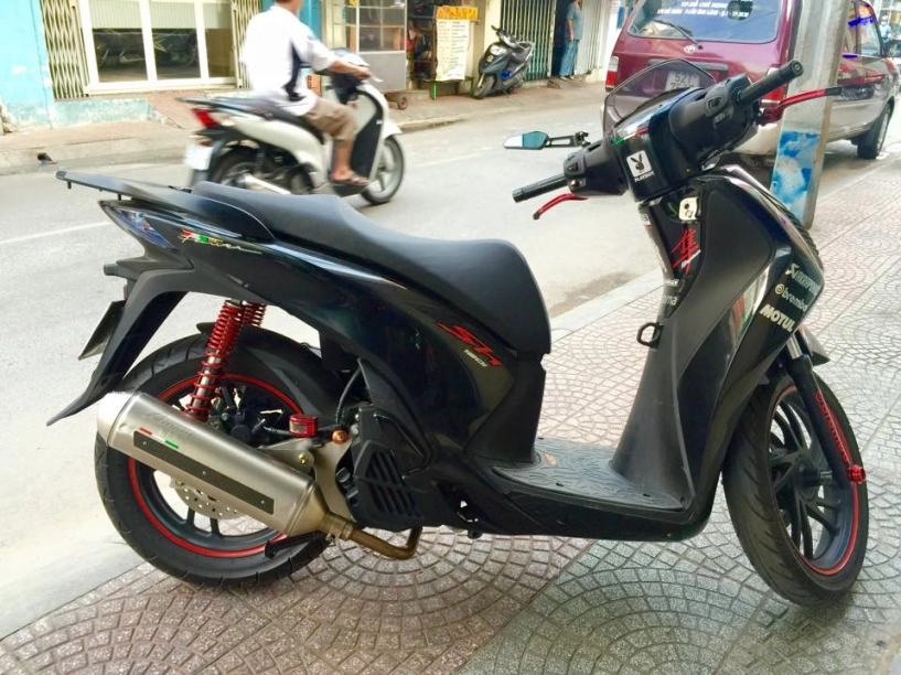 Honda sh độ phiên bản xanh đen sporty sành điệu