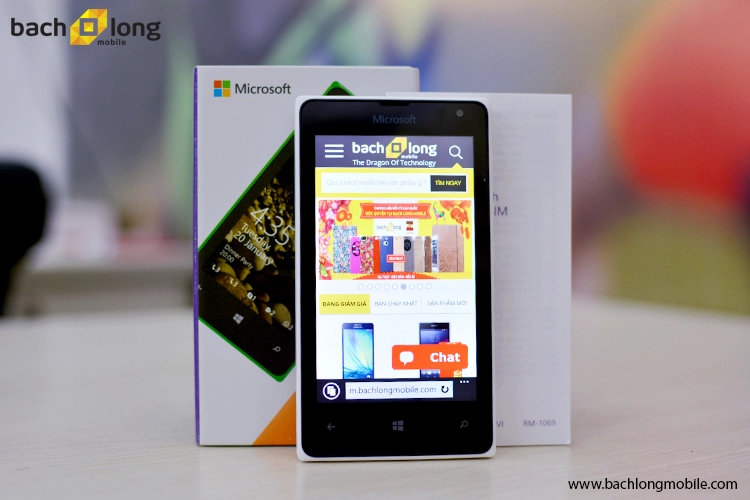 Khui hộp microsoft lumia 435 tại bạch long mobile