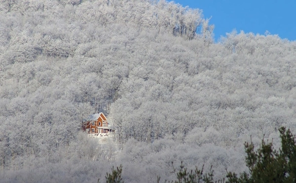 Những ngôi nhà đơn độc giữa tuyết trắng đẹp như tranh vẽ